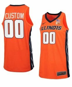 Custom Illinois Fighting Illini Basketball Jersey College Name and Number Orange Black