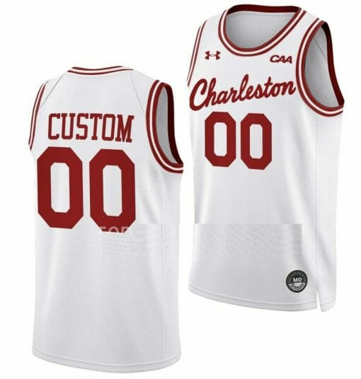 Custom Charleston Cougars Jersey Name and Number College Basketball Throwback White