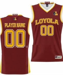 Custom Loyola Chicago Ramblers Jersey Name and Number College Basketball NIL Pick-A-Player Maroon
