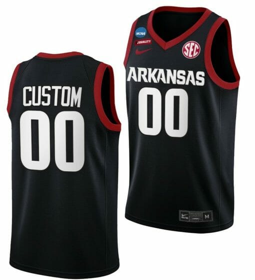 Custom Arkansas Razorbacks Jersey 2023 NCAA March Madness College Basketball Name and NumberBlack