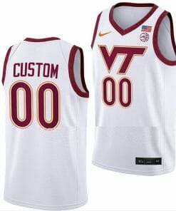 Custom Virginia Tech Hokies Jersey Name and Number College Basketball Swingman White