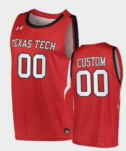 Custom Texas Tech Jersey Name and Number Red Raiders College Basketball Red