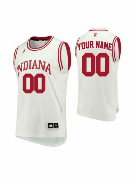 Custom Indiana Hoosiers Jersey College Basketball Name and Number White