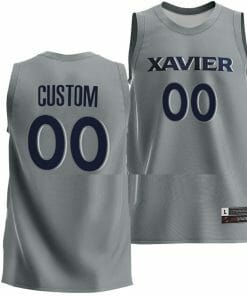 Custom Xavier Musketeers Jersey College Basketball Gray