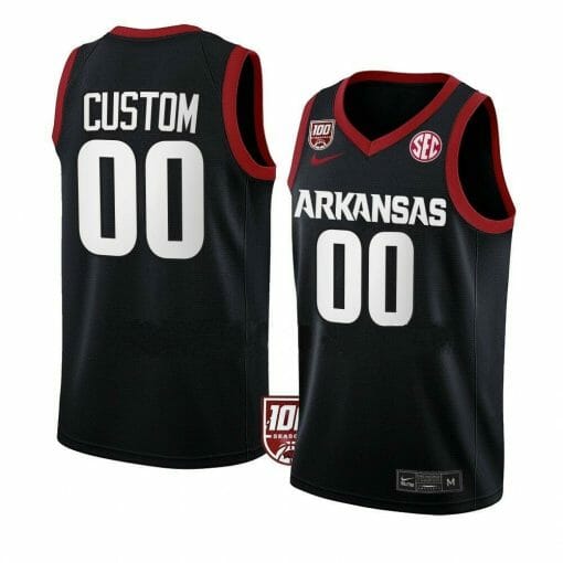 Custom Arkansas Razorbacks Jersey College Basketball Name and Number Team Black