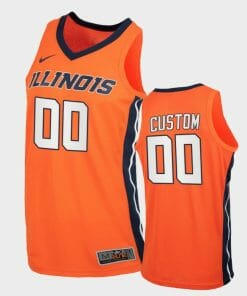 Custom Illinois Fighting Illini Jersey Name and Number College Basketball Orange