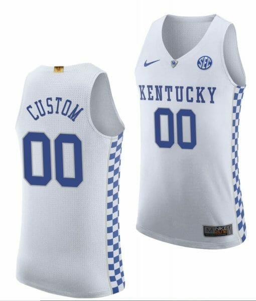 Custom Kentucky Wildcats Jersey Name and Number College Basketball White Replica