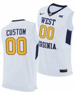 Custom West Virginia Jersey Name and Number Mountaineers College Basketball Home White