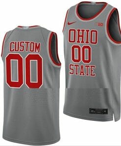 Custom Ohio State Buckeyes Jersey Name and Number College Basketball Gray