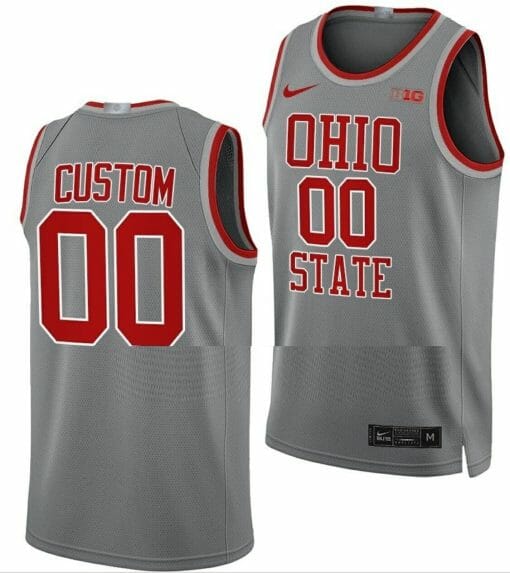 Custom Ohio State Buckeyes Jersey Name and Number College Basketball Gray
