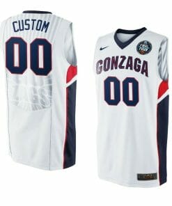 Custom Gonzaga Bulldogs Basketball Jersey College Name and Number White Final Four Patch