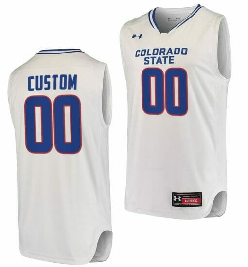 Custom Colorado State Rams Jersey Name and Number College Basketball White