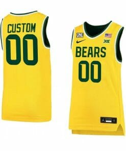 Custom Baylor Bear Basketball Jersey College Name and Number Yellow