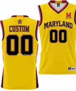 Custom Maryland Terrapins Jersey NIL Pick-A-Player College Basketball Name And Number Gold
