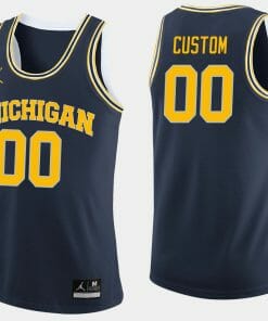 Custom Michigan Wolverines Jersey Name and Number College Basketball Navy