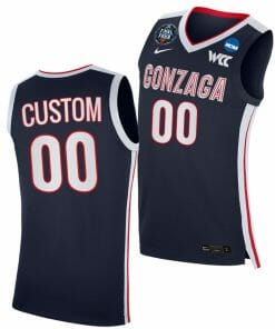 Custom Gonzaga Bulldogs Jersey Name and Number College Basketball 2021 March Madness Final Four Navy WCC