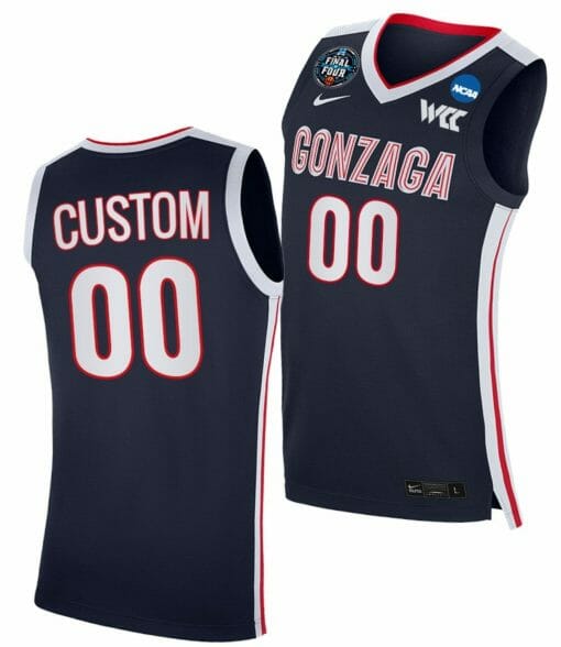 Custom Gonzaga Bulldogs Jersey Name and Number College Basketball 2021 March Madness Final Four Navy WCC