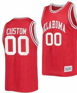 Custom Oklahoma Sooners Jersey Name and Number College Basketball Classic Retro Crimson