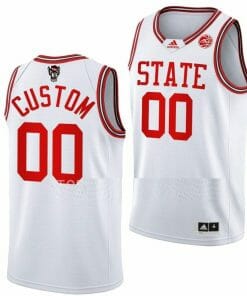 Custom NC State Wolfpack Jersey Name and Number College Basketball White 40th Anniversary