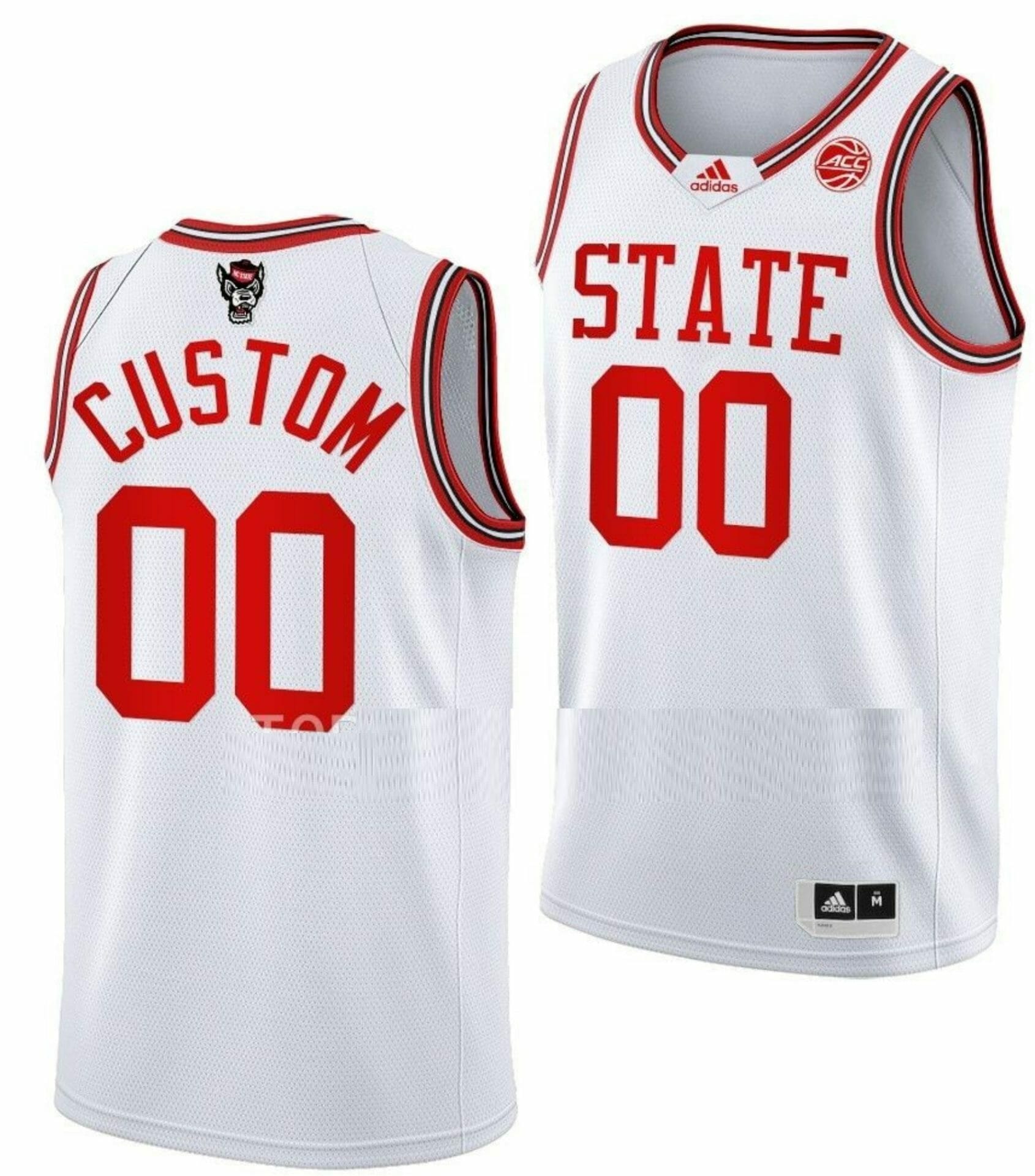 Custom NC State Wolfpack Jersey Name and Number College Basketball White 40th Anniversary