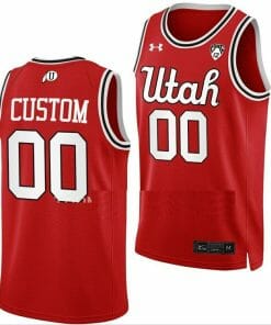 Custom Utah Utes Jersey Name and Number College Basketball Throwback Red