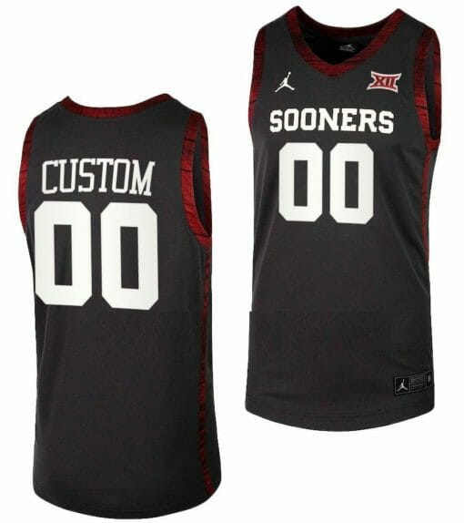 Custom Oklahoma Sooners Jersey Name and Number College Basketball Anthracite