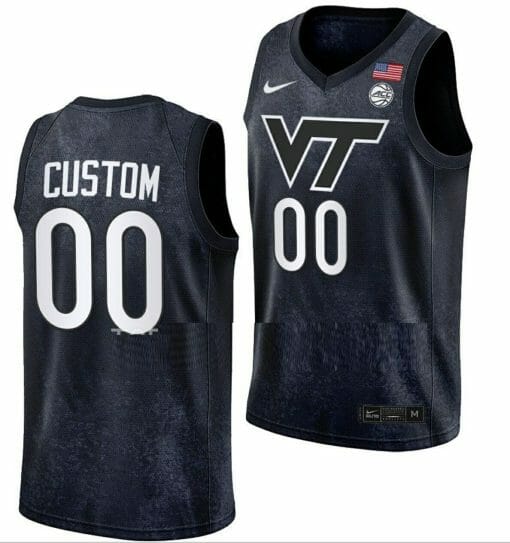 Custom Virginia Tech Hokies Jersey Name and Number College Basketball Swingman Black