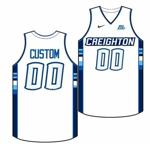 Custom Creighton Bluejays Jersey Name and Number College Basketball Replica White