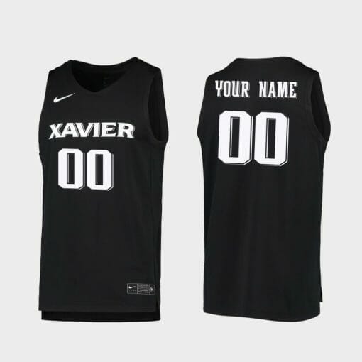 Custom Xavier Musketeers Jersey Name and Number College Basketball Black