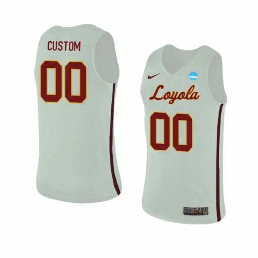 Custom Loyola Ramblers Basketball Jersey College Name and Number Replica White