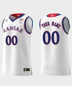Custom Kansas Jayhawks Jersey Name, Number College Basketball Swingman White
