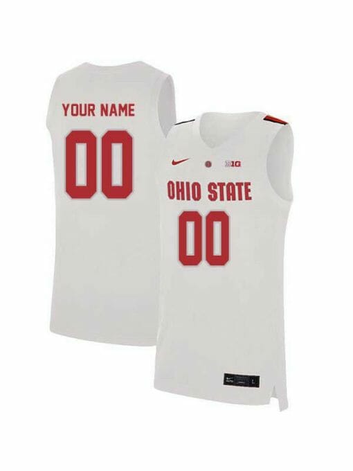 Custom Ohio State Buckeyes Jersey College Basketball Name and Number Elite White