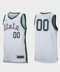 Custom Michigan State Spartans Jersey Name and Number College Basketball White Retro