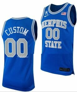 Custom Memphis Tigers Jersey Blue Name and Number College Basketball Throwback
