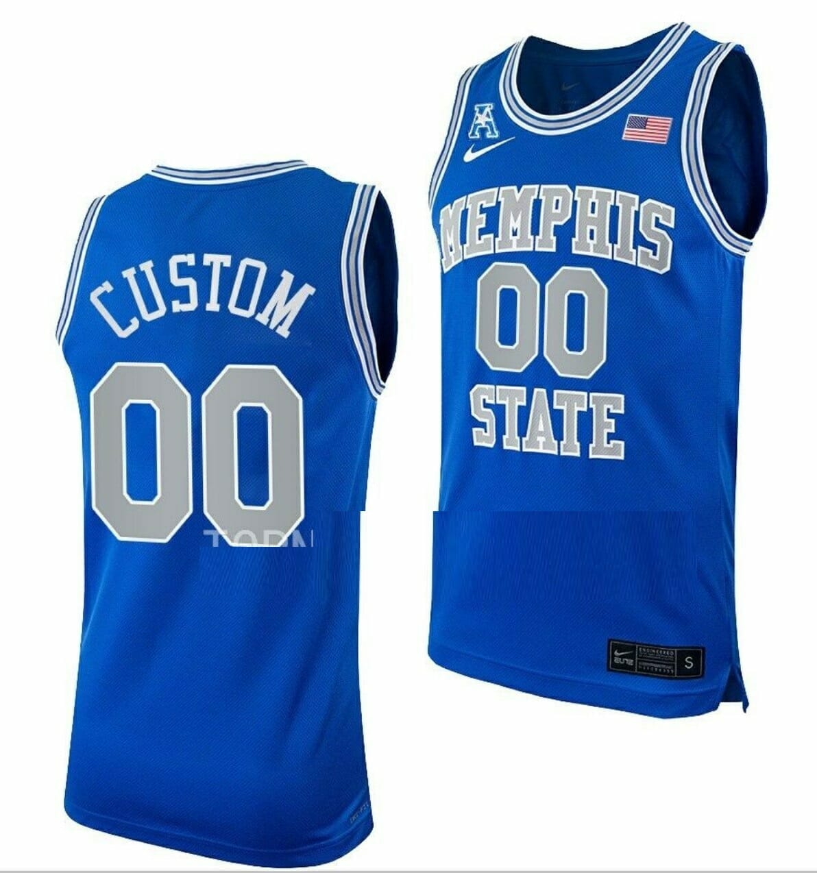 Custom Memphis Tigers Jersey Blue Name and Number College Basketball Throwback