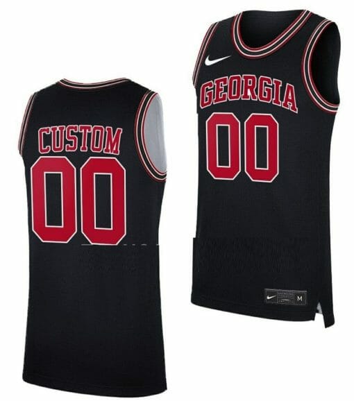 Custom Georgia Bulldogs Jersey Name & Number College Basketball Throwback Black