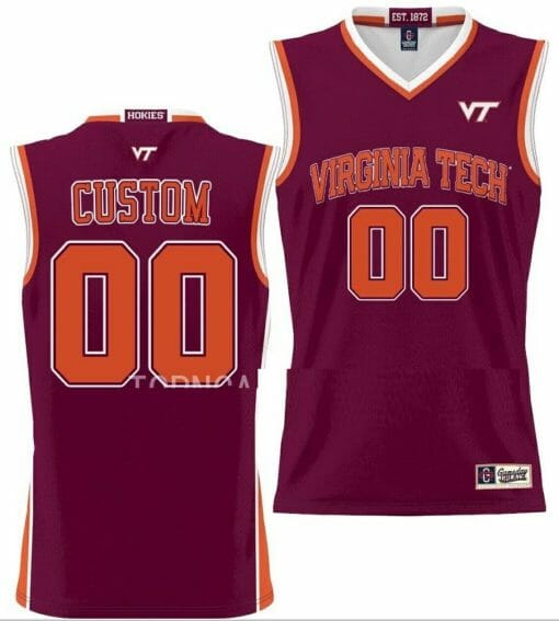 Custom Virginia Tech Hokies Jersey Name and Number College Basketball NIL Pick-A-Player Maroon