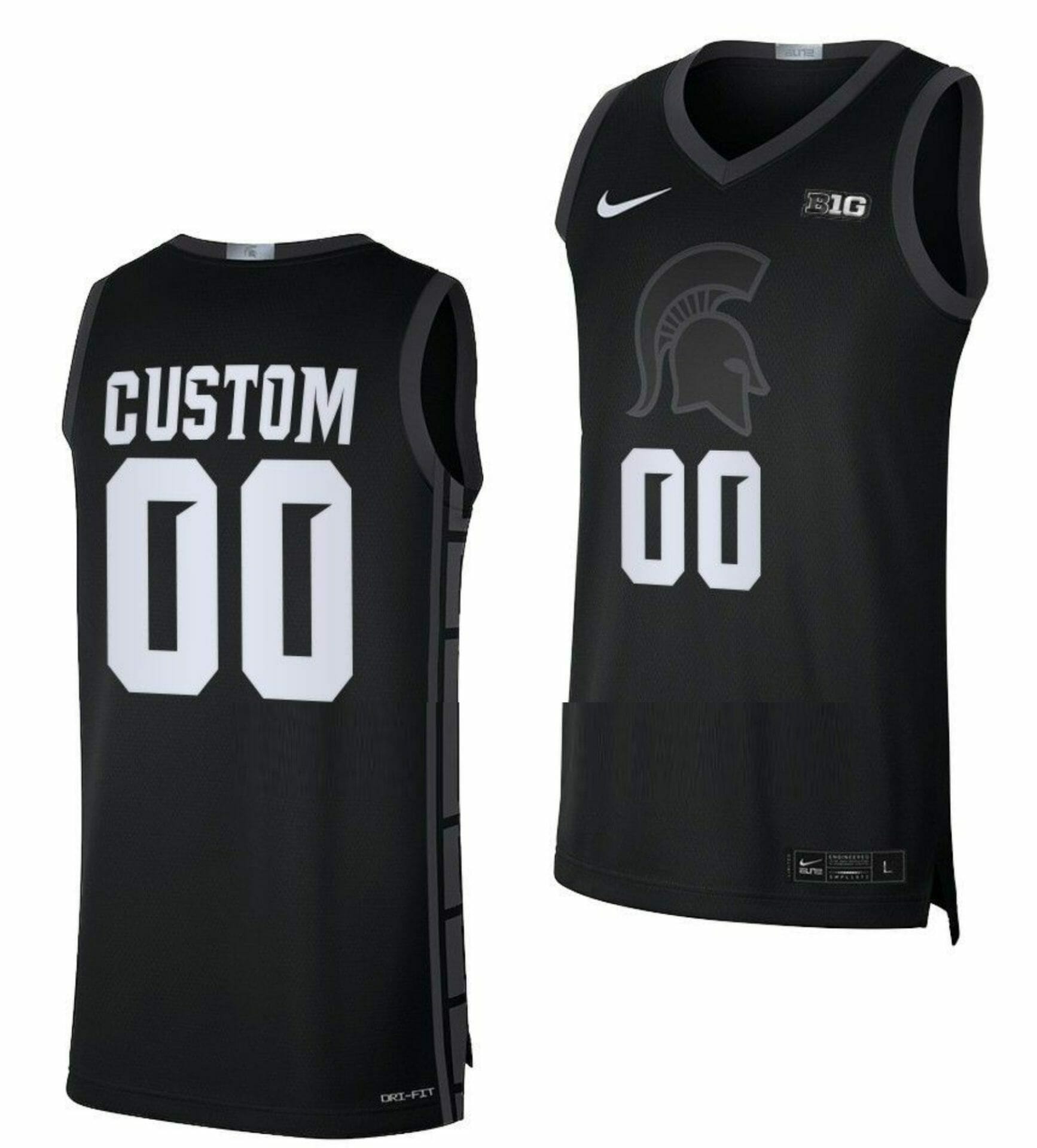 Custom Michigan State Spartans Jersey Name and Number College Basketball Limited Black