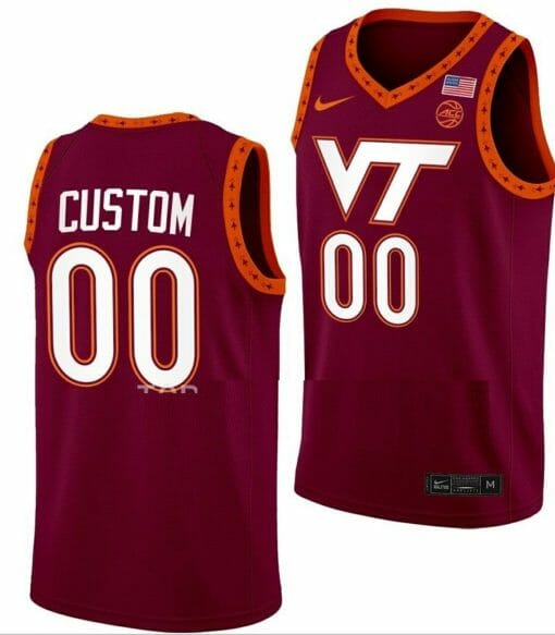 Custom Virginia Tech Hokies Jersey Name and Number College Basketball Swingman Maroon