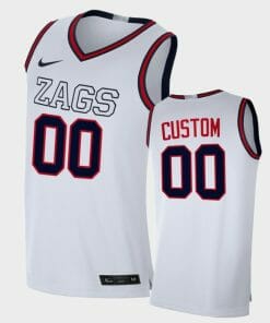 Custom Gonzaga Bulldogs Jersey Name, Number College Basketball White