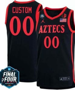 Custom San Diego State Aztecs Jersey Name and Number College Basketball 2023 NCAA Final Four Black