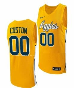 Custom North Carolina AT Aggies Jersey Name and Number College Basketball Gold