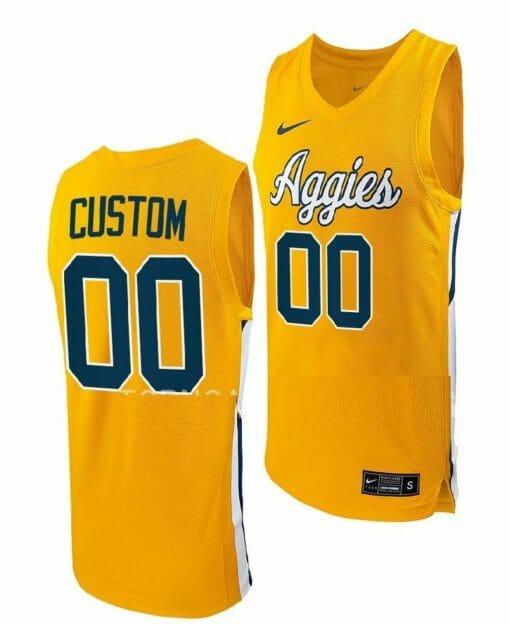 Custom North Carolina AT Aggies Jersey Name and Number College Basketball Gold
