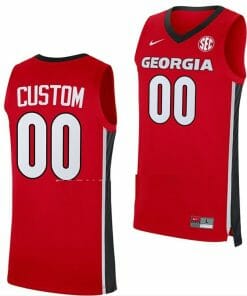 Custom Georgia Bulldogs Jersey Name & Number College Basketball SEC Patch Red