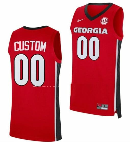 Custom Georgia Bulldogs Jersey Name & Number College Basketball SEC Patch Red