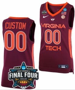 Custom Virginia Tech Hokies Jersey College Basketball Name and Number 2023 NCAA Final Four Maroon