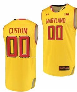 Custom Maryland Terrapins Jersey Gold NCAA College Basketball Name and Number