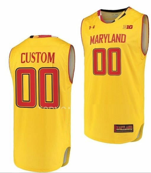 Custom Maryland Terrapins Jersey Gold NCAA College Basketball Name and Number