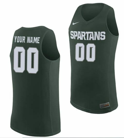 Custom Michigan State Jersey Name and Number College Basketball Green