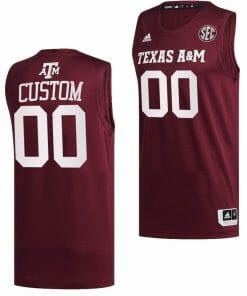 Custom Texas AM Aggies Jersey Name and Number College Basketball Maroon